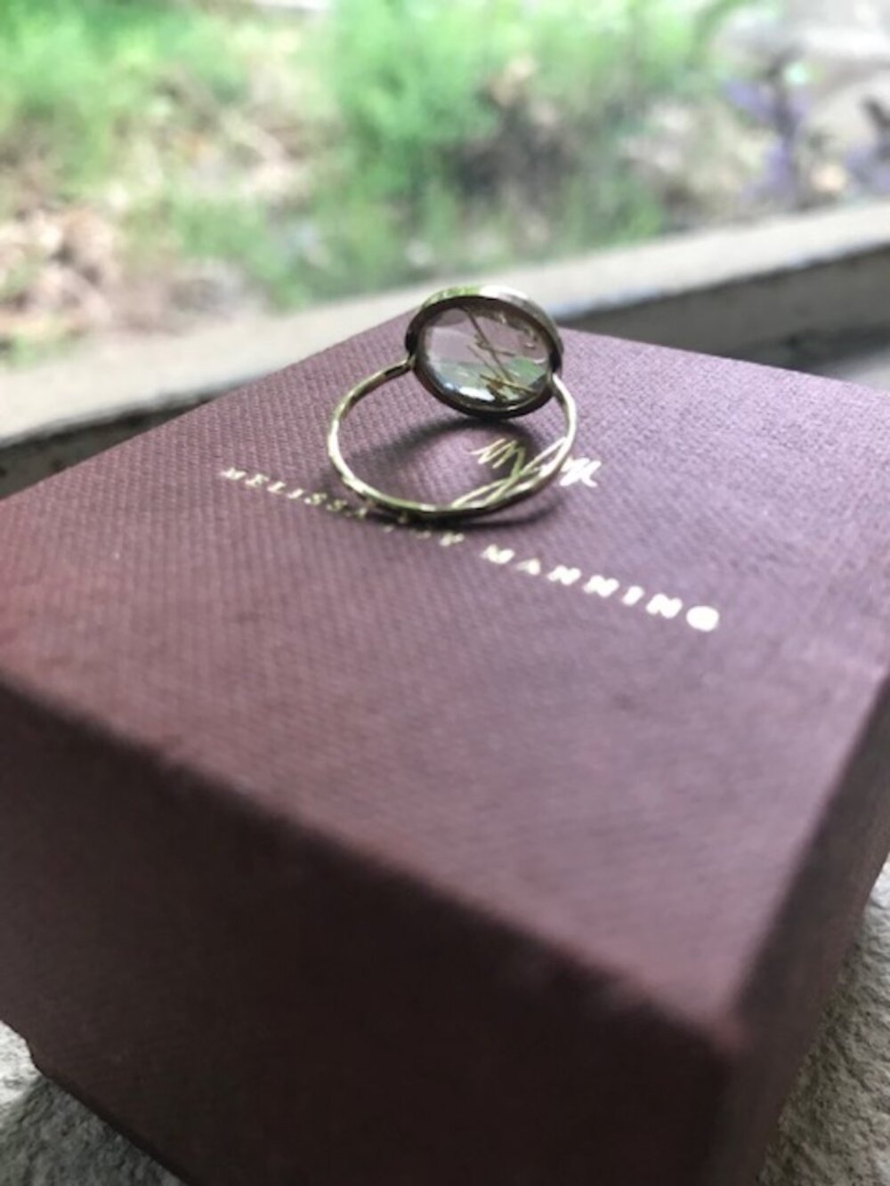 Melissa Joy Manning 14K Gold Rutilated Quartz Ring - Picture 2 of 5